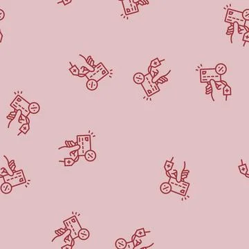 Overdraft payment line seamless pattern イラスト素材