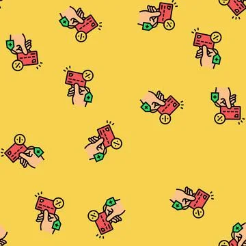 Overdraft payment vector seamless pattern Illustrazione stock