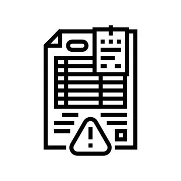 Overdue bills line icon vector illustration Stock Illustration