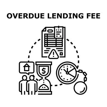 Overdue lending fee concept with financial burden Stock Illustration