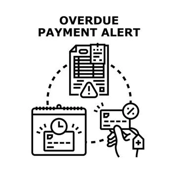 Overdue payment alert concept planning finance debt Illustrazione stock