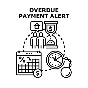 Overdue payment alert concept vector illustration Stockillustratie