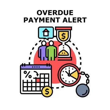 Overdue payment alert concept vector illustration Stockillustratie