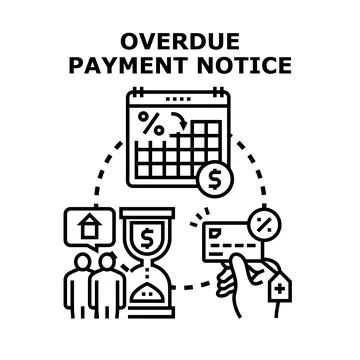 Overdue payment notice concept vector illustrating financial obligations Stock Illustration