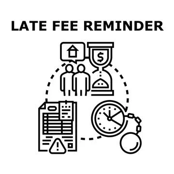 Overdue payment reminder vector icon concept Stock Illustration
