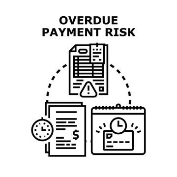 Overdue payment risk management concept illustration Illustrazione stock