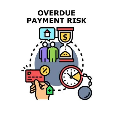 Overdue payment risk managing financial debt concept Illustrazione stock