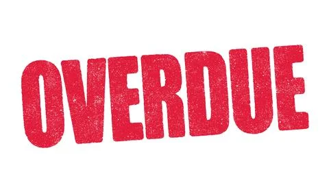 Overdue red ink stamp Stock Illustration