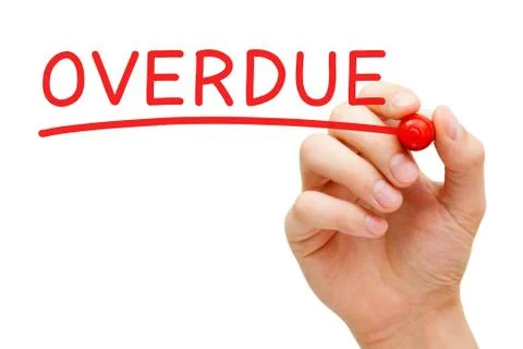 Overdue Red Marker Foto stock