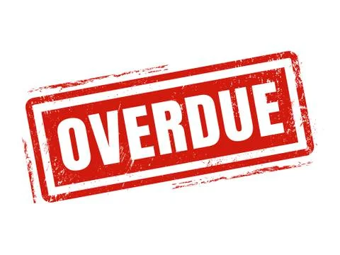 Overdue red stamp style 스톡 일러스트