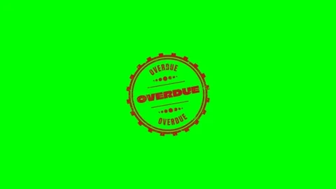 Overdue Rubber Stamp Green Screen Stock Footage 320276260