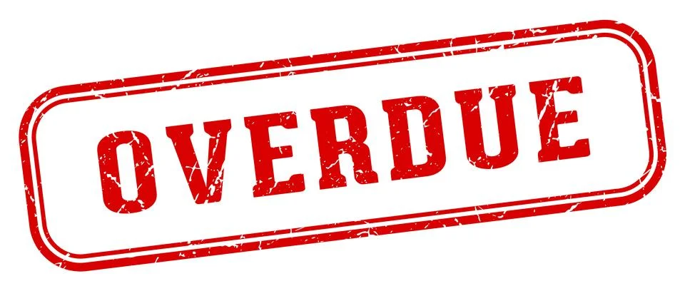 Overdue stamp. overdue rectangular stamp on white background Stock Illustration