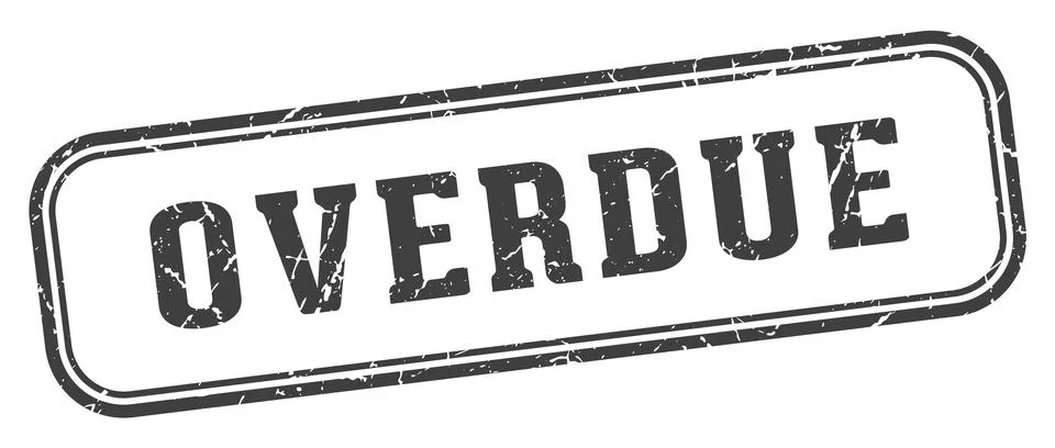 Overdue stamp. overdue rectangular stamp on white background Stock Illustration