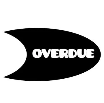 Overdue stamp on white Stock Illustration