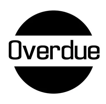 OVERDUE stamp on white isolated Stock Illustration