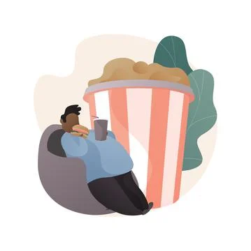 Overeating addiction abstract concept vector illustration. Stock Illustration