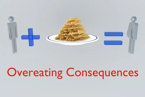 Overeating Consequences concept Stock Illustration