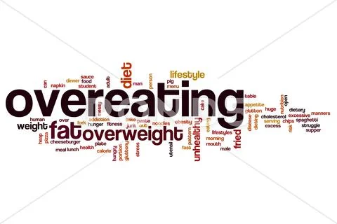 Overeating word cloud concept Stock Illustration