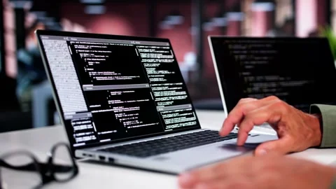 Overemployed Man Working Two Full Time Stock-Footage 283697762