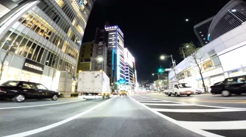 Overexposed Driver POV through neons in Tokyo. Video stock 61508879