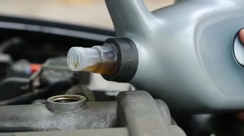 Overfilling the engine slow motion Stock-Footage 41636527