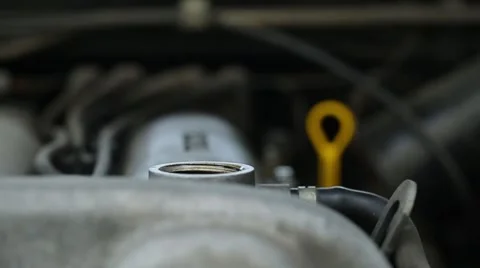 Overfilling the engine slow motion Stock-Footage 41636542