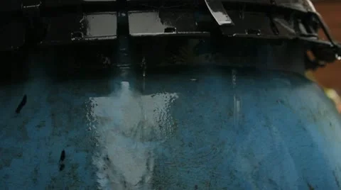 Overfilling rain barrel Stock Footage 10701906