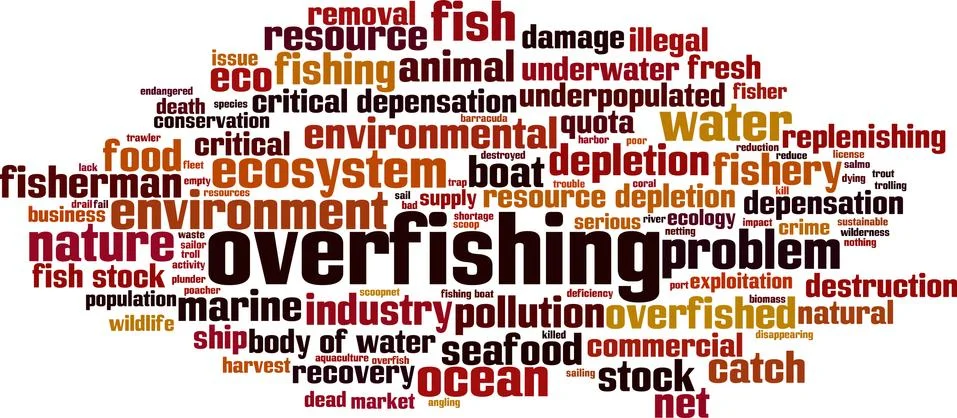 Overfishing word cloud Stock Illustration