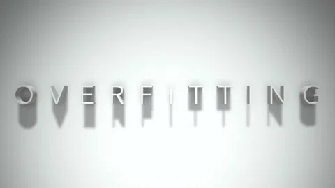 Overfitting 3D title animation with shadows on a white background Stock Footage 296512134