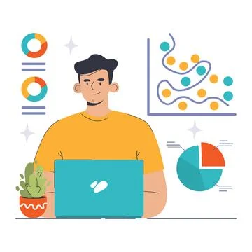 Overfitting in data analysis concept. Flat vector illustration. 库存插图