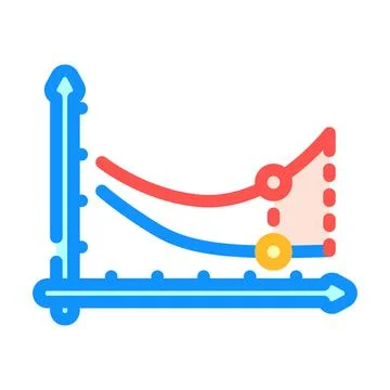 Overfitting warning machine learning color icon vector illustration イラスト素材