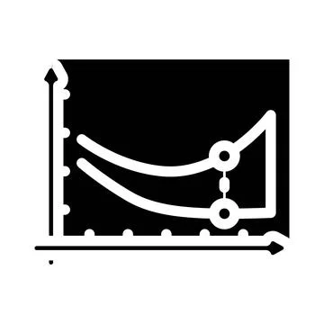 Overfitting warning machine learning glyph icon vector illustration Illustrazione stock