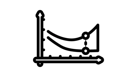 Overfitting warning machine learning line icon animation Stock Footage 326751839