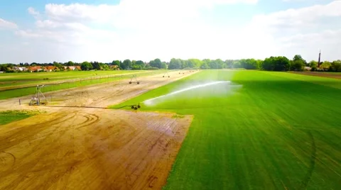Overflight irrigation field Stock Footage 50294530