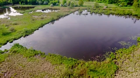 Overflight Lake Stock Footage 50130674