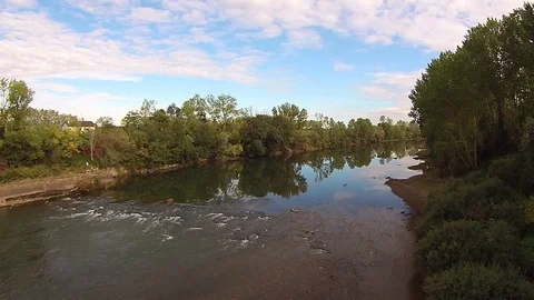 Overflight of a river Stock Footage 70989909