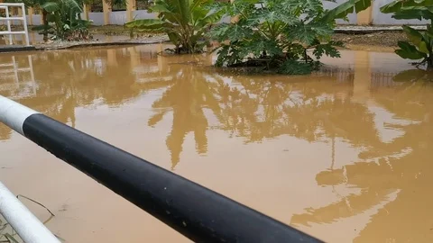 Overflooded Town Drainage Stock Footage 107655342