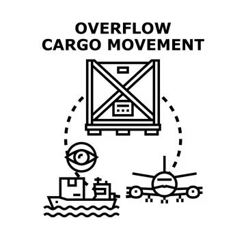 Overflow cargo movement global logistics concept 库存插图