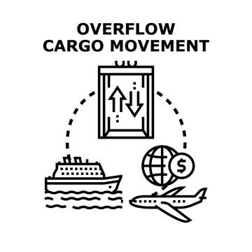 Overflow cargo movement logistics and transfer icon Illustration