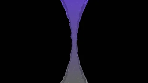 Overflow of a dense colored liquid from top to bottom, on a black background Stock Footage 229656428