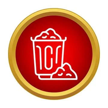 Overflowing garbage bin icon representing waste disposal problems Stock Illustration