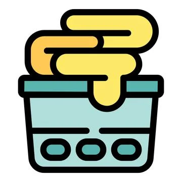 Overflowing laundry basket with soapy water and clothes Stock Illustration