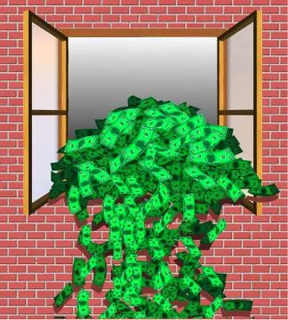 Overflowing Money 库存插图