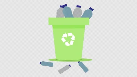 Overflowing Recycling Bin Full of Plastic Bottles Environmental Pollution A.. Stock Footage 324068154