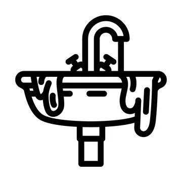 Overflowing sink line icon vector illustration Stock-Illustration
