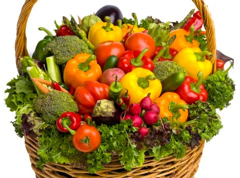 Overflowing Vegetable Basket Stock Photos