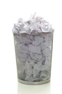 Overflowing wastebasket Stock Photos