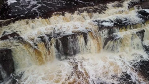 Overflowing Waterfall In Slow Motion Stock Footage 336024619