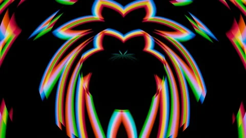 Overflows of abstract multi-colored neon palm. Stock Footage 177049020