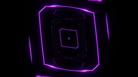Overflows of an abstract neon figure Stock Footage 191536228
